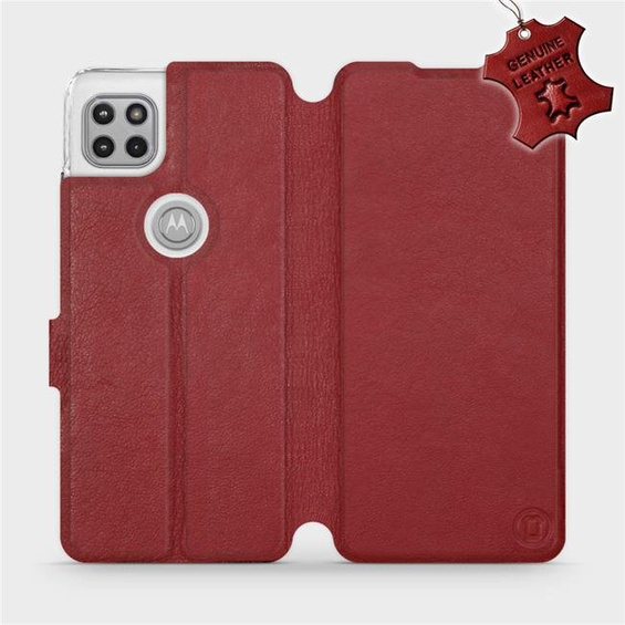Hülle für Motorola Moto G 5G - Farbe Dark Red Leather