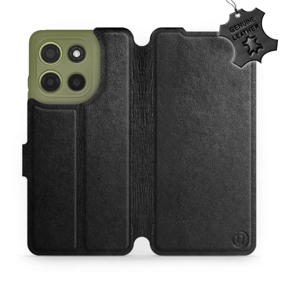 Hülle für Motorola Moto G15 - Farbe Black Leather