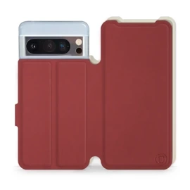 Hülle für Google Pixel 8 Pro - Farbe Dunkelrot mit Platin