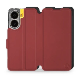 Hülle für Xiaomi POCO X7 Pro - Farbe Dunkelrot mit Schwarz