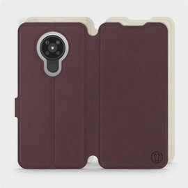 Hülle für Nokia 5.3 - Farbe Burgund mit Platin