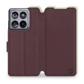 Hülle für Motorola Edge 60 Fusion - Farbe Burgund mit Platin