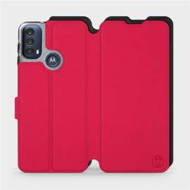 Hülle für Motorola Moto E40 - Farbe Rot mit Schwarz