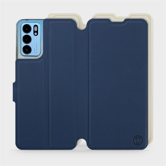 Hülle für OPPO Reno 6 5G - Farbe Marineblau mit Platin