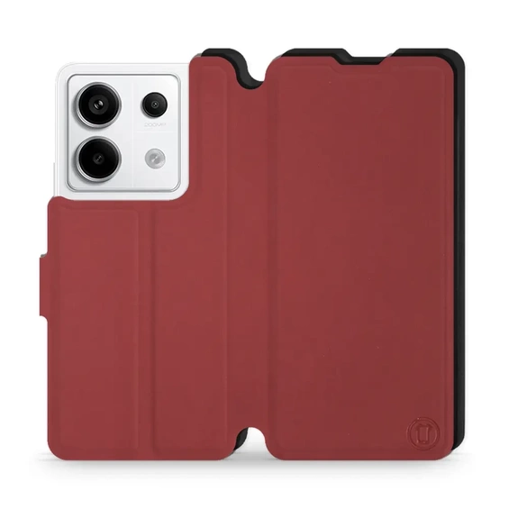 Hülle für Xiaomi Redmi Note 13 PRO - Farbe Dunkelrot mit Schwarz