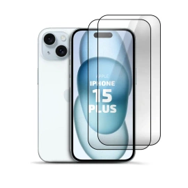 2er Set Panzerglas Clear für Apple iPhone 15 Plus