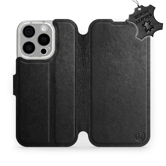Hülle für Apple iPhone 16 Pro - Farbe Black Leather