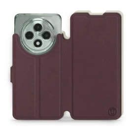Hülle für OPPO Reno12 F 5G - Farbe Burgund mit Platin
