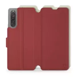 Hülle für Sony Xperia 10 V - Farbe Dunkelrot mit Platin