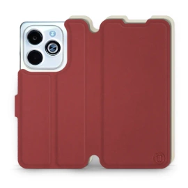 Hülle für Infinix HOT 40i - Farbe Dunkelrot mit Platin