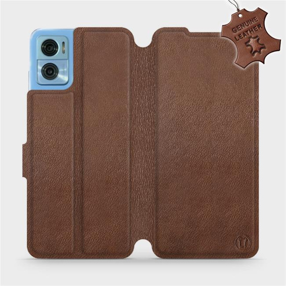 Hülle für Motorola Moto E22 - Farbe Brown Leather
