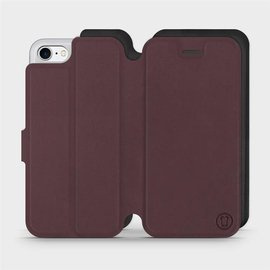 Hülle für Apple iPhone 7 - Farbe Burgund mit Schwarz
