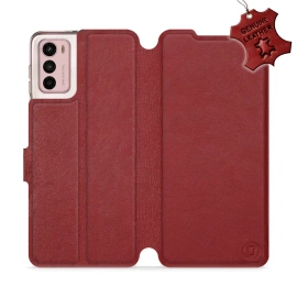 Hülle für Motorola Moto G42 - Farbe Dark Red Leather