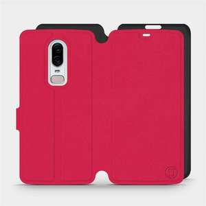 Hülle für OnePlus 6 A6000 - Farbe Rot mit Schwarz