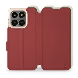 Hülle für Huawei Honor 400 Smart - Farbe Dunkelrot mit Platin