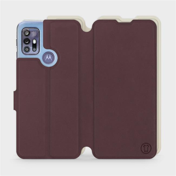 Hülle für Motorola Moto G30 - Farbe Burgund mit Platin