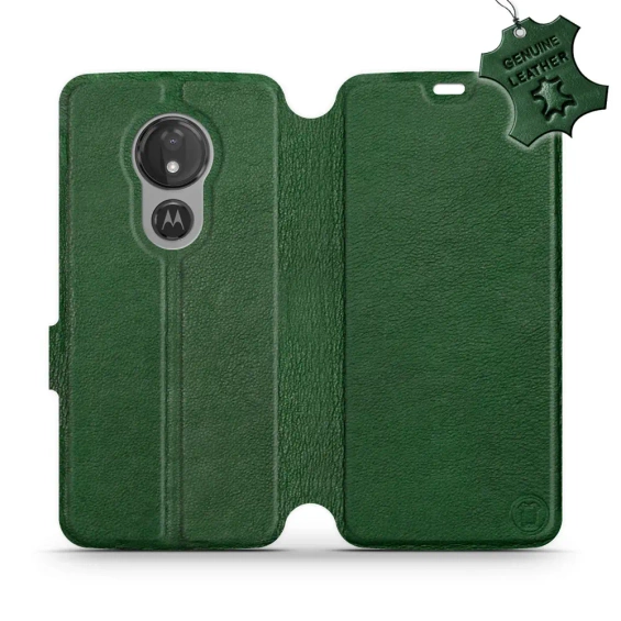 Hülle für Motorola Moto G7 Power - Farbe Green Leather
