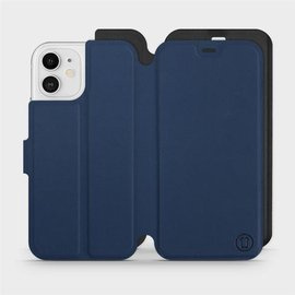 Hülle für Apple iPhone 12 - Farbe Marine mit Schwarz