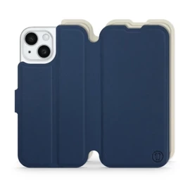 Hülle für Apple iPhone 15 - Farbe Marineblau mit Platin