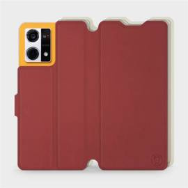 Hülle für Oppo Reno 7 4G - Farbe Dunkelrot mit Platin