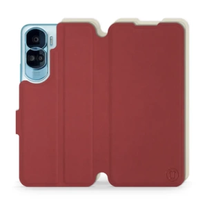 Hülle für Huawei Honor 90 Lite - Farbe Dunkelrot mit Platin