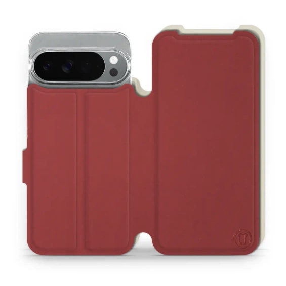 Hülle für Google Pixel 10 Pro XL - Farbe Dunkelrot mit Platin