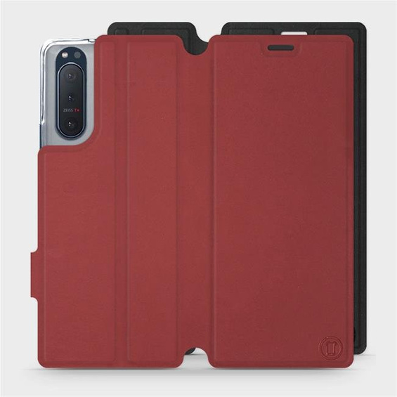 Hülle für Sony Xperia 5 II - Farbe Dunkelrot mit Schwarz