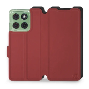 Hülle für Motorola Edge 60 - Farbe Dunkelrot mit Schwarz