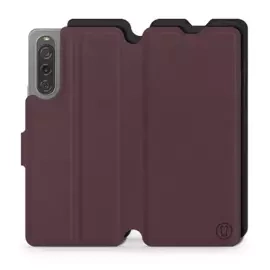 Hülle für Sony Xperia 10 V - Farbe Burgund mit Schwarz