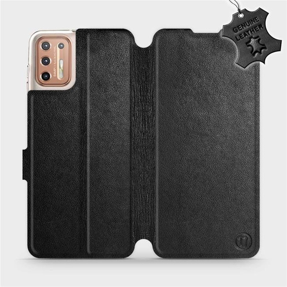 Hülle für Motorola Moto G9 Plus - Farbe Black Leather