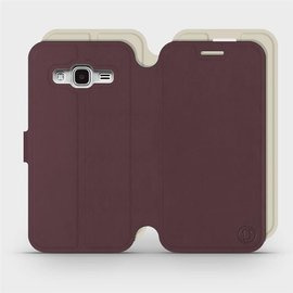 Hülle für Samsung Galaxy J3 2016 - Farbe Burgund mit Platin