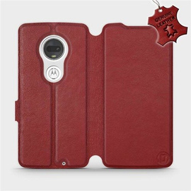 Hülle für Motorola Moto G7 - Farbe Dark Red Leather