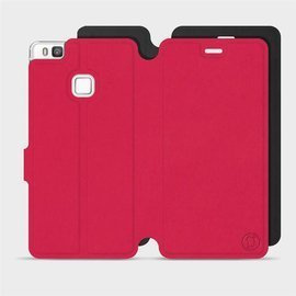 Hülle für Huawei P9 Lite - Farbe Rot mit Schwarz