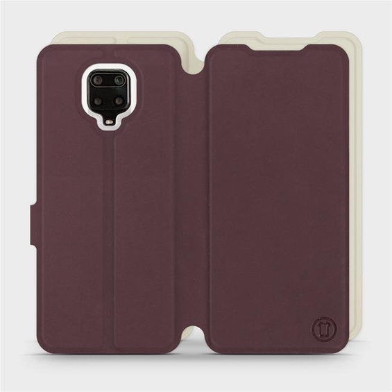 Hülle für Xiaomi Redmi Note 9 Pro - Farbe Burgund mit Platin