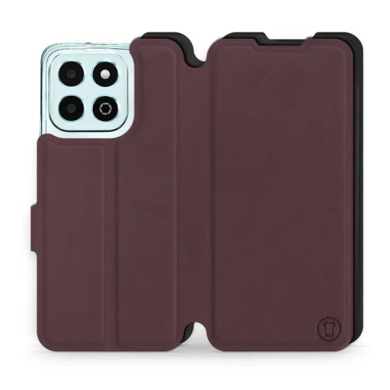 Hülle für Huawei Honor X6b - Farbe Burgund mit Schwarz