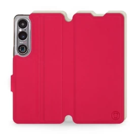 Hülle für Sony Xperia 1 VI - Farbe Rot mit Platin