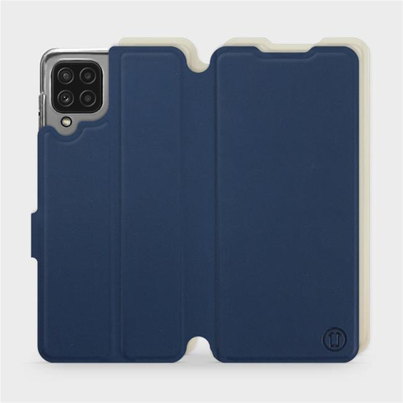 Hülle für Samsung Galaxy M22 - Farbe Marineblau mit Platin
