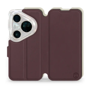 Hülle für Huawei Pura 80 Ultra - Farbe Burgund mit Platin