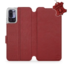 Hülle für Xiaomi Redmi Note 10 5G - Farbe Dark Red Leather