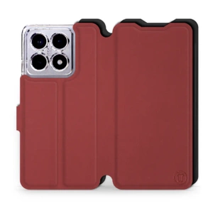 Hülle für Xiaomi 14T - Farbe Dunkelrot mit Schwarz