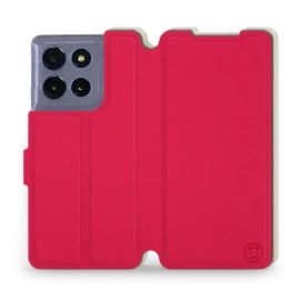 Hülle für Motorola Moto G86 5G - Farbe Rot mit Platin