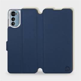 Hülle für Motorola Moto E32s - Farbe Marineblau mit Platin