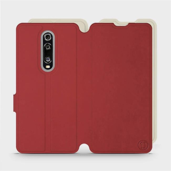 Hülle für Xiaomi Mi 9T - Farbe Dunkelrot mit Platin