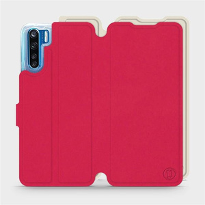 Hülle für OPPO A91 - Farbe Rot mit Platin