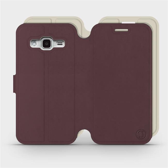 Hülle für Samsung Galaxy J3 2016 - Farbe Burgund mit Platin