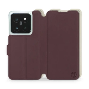 Hülle für Xiaomi 14 Pro - Farbe Burgund mit Platin