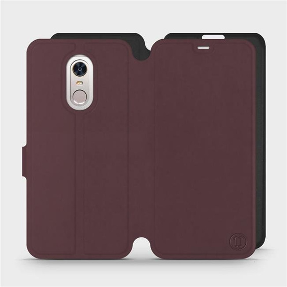 Hülle für Xiaomi Redmi 5 Plus - Farbe Burgund mit Schwarz
