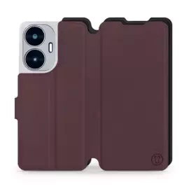 Hülle für Realme C55 - Farbe Burgund mit Schwarz