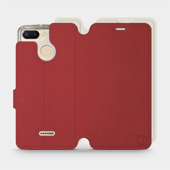 Hülle für Xiaomi Redmi 6 - Farbe Dunkelrot mit Schwarz