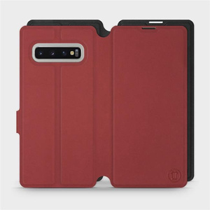 Hülle für Samsung Galaxy S10 Plus - Farbe Dunkelrot mit Schwarz